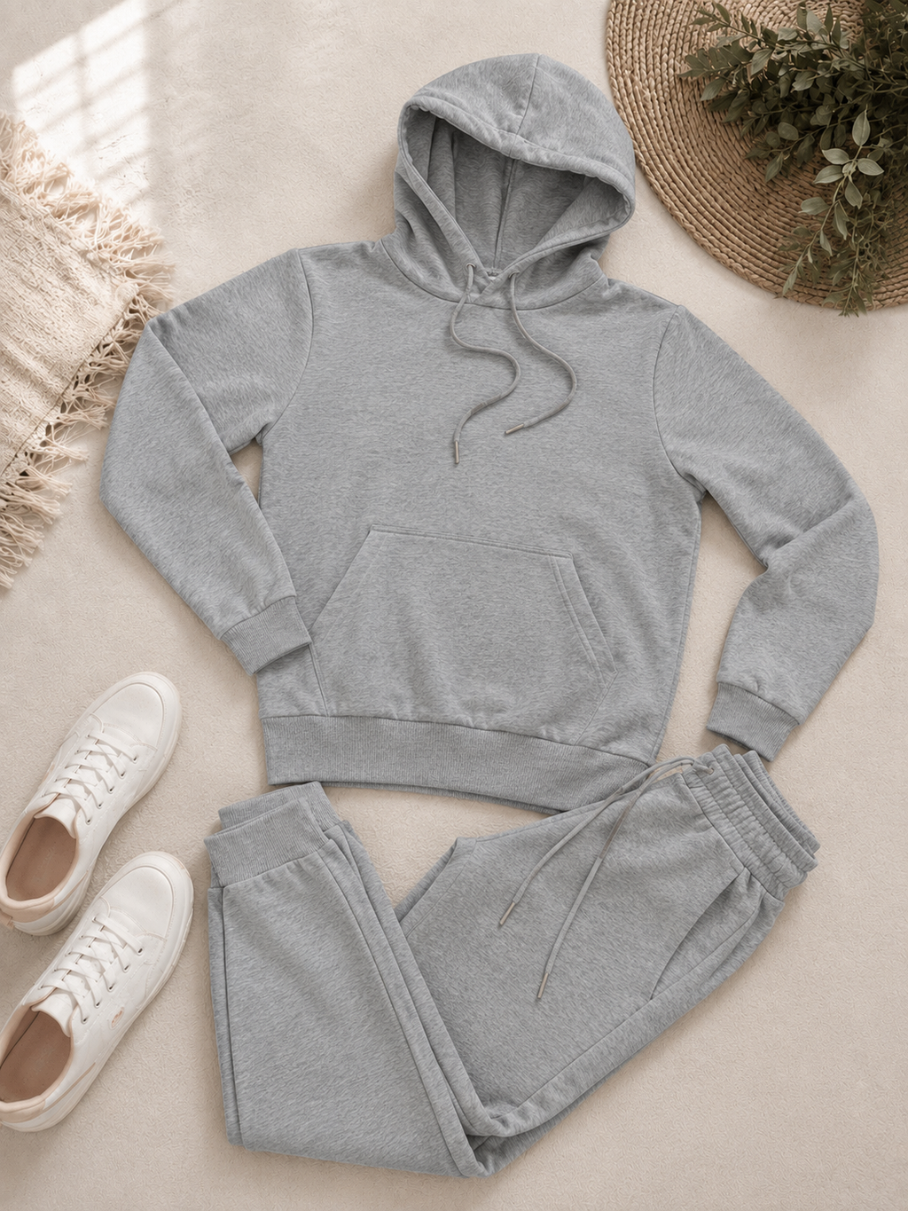 Conjunto cinza Moletom Juvenil Flanelado