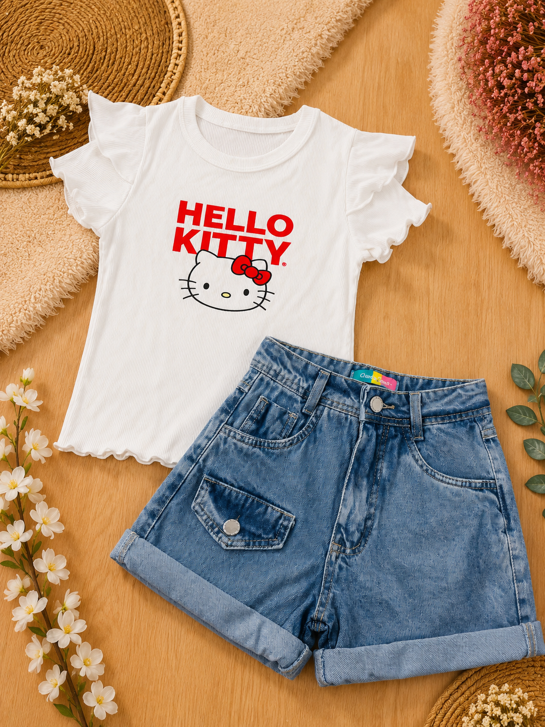 Conjunto - short jeans + blusa