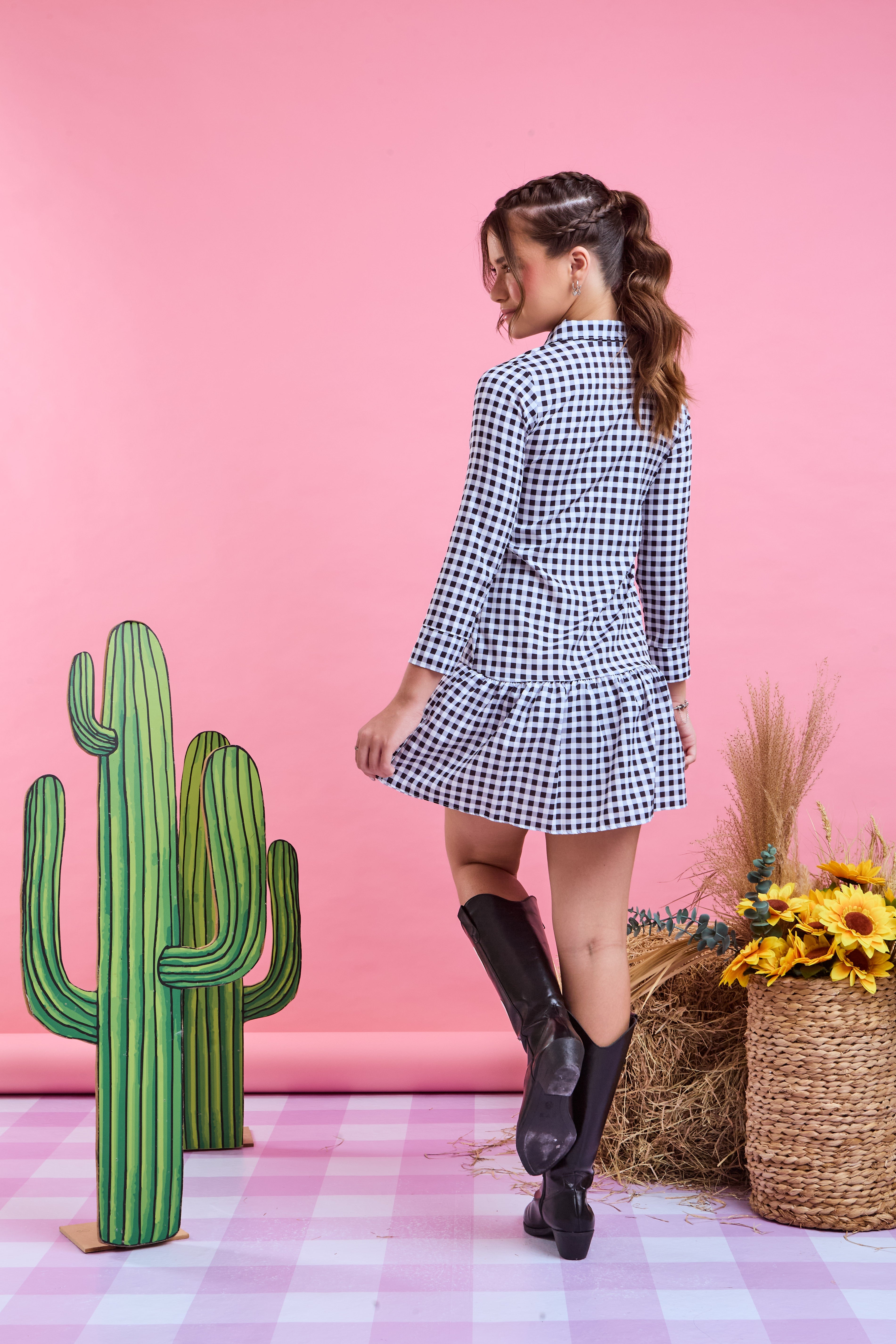 Vestido Jhuly - Preto Xadrez
