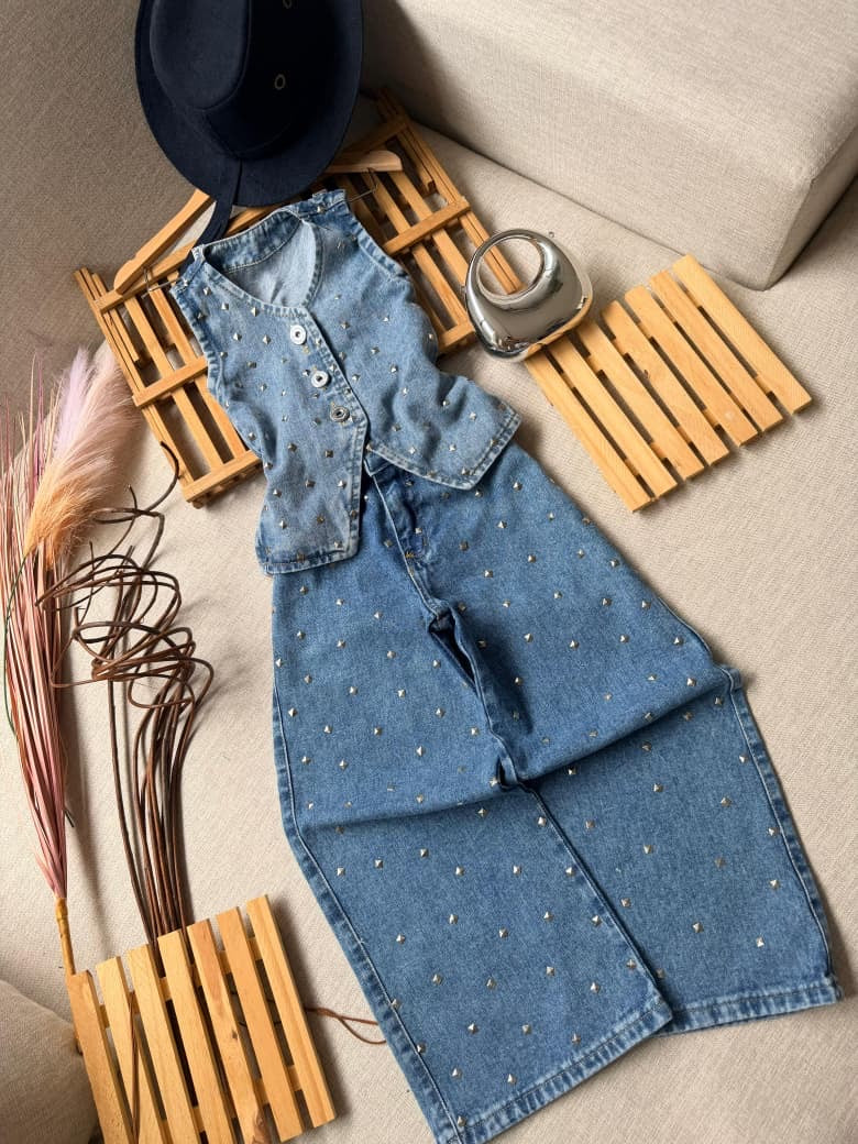 Conjunto jeans spikes taxinhas