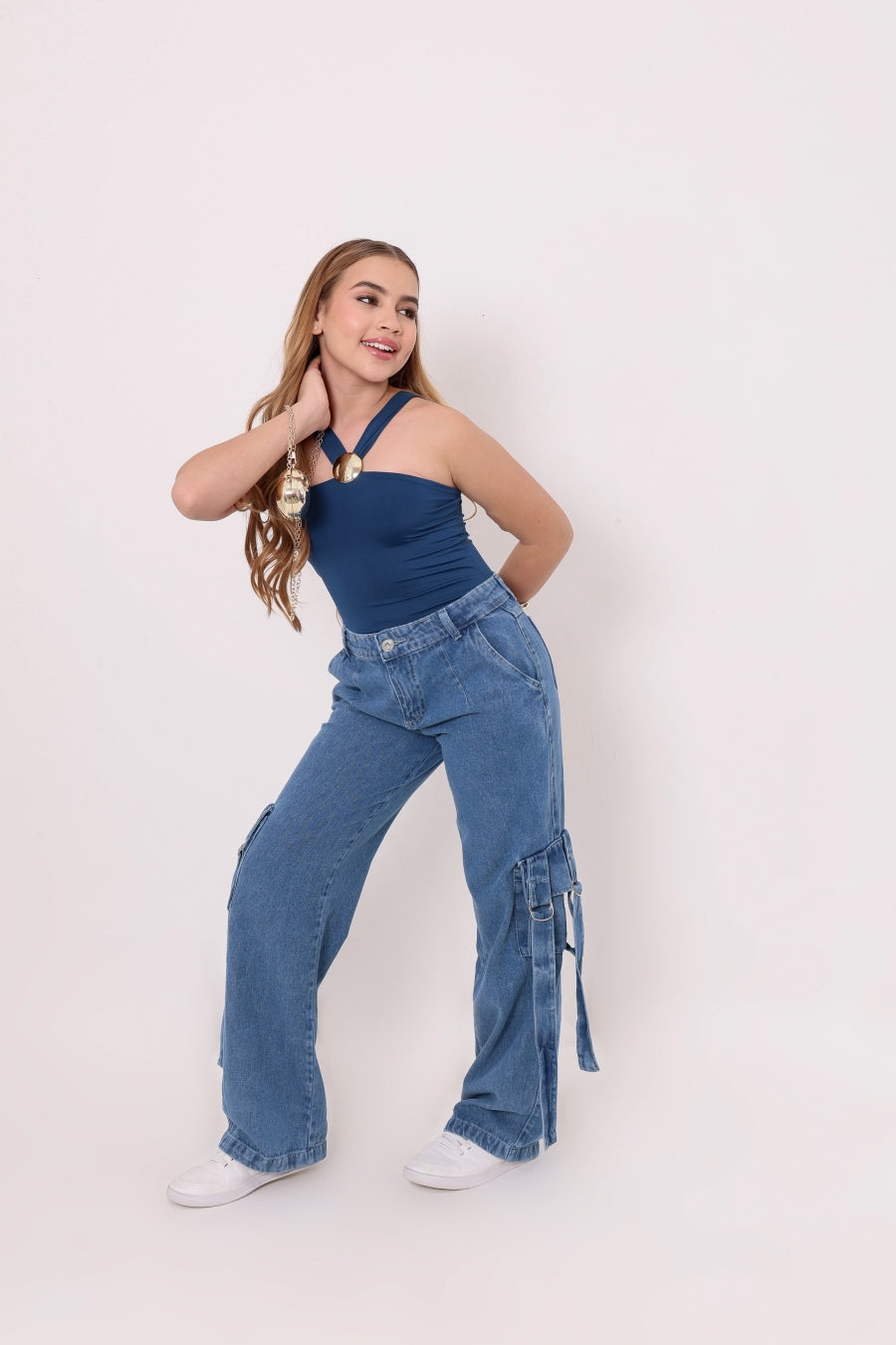 Calça Wide Leg Cargo Juvenil 075
