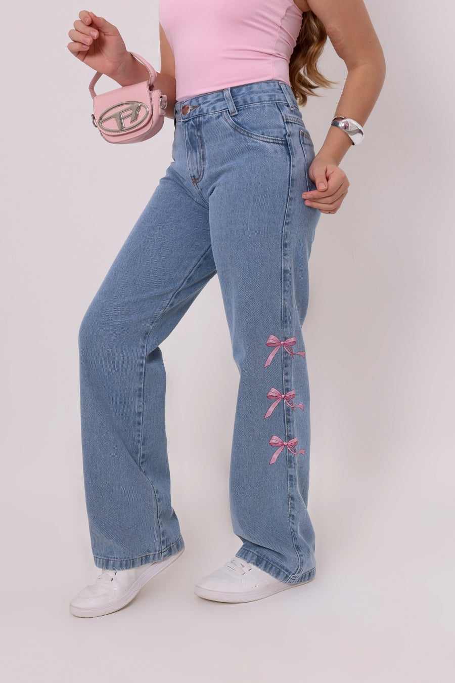 Calça Wide Leg Laços