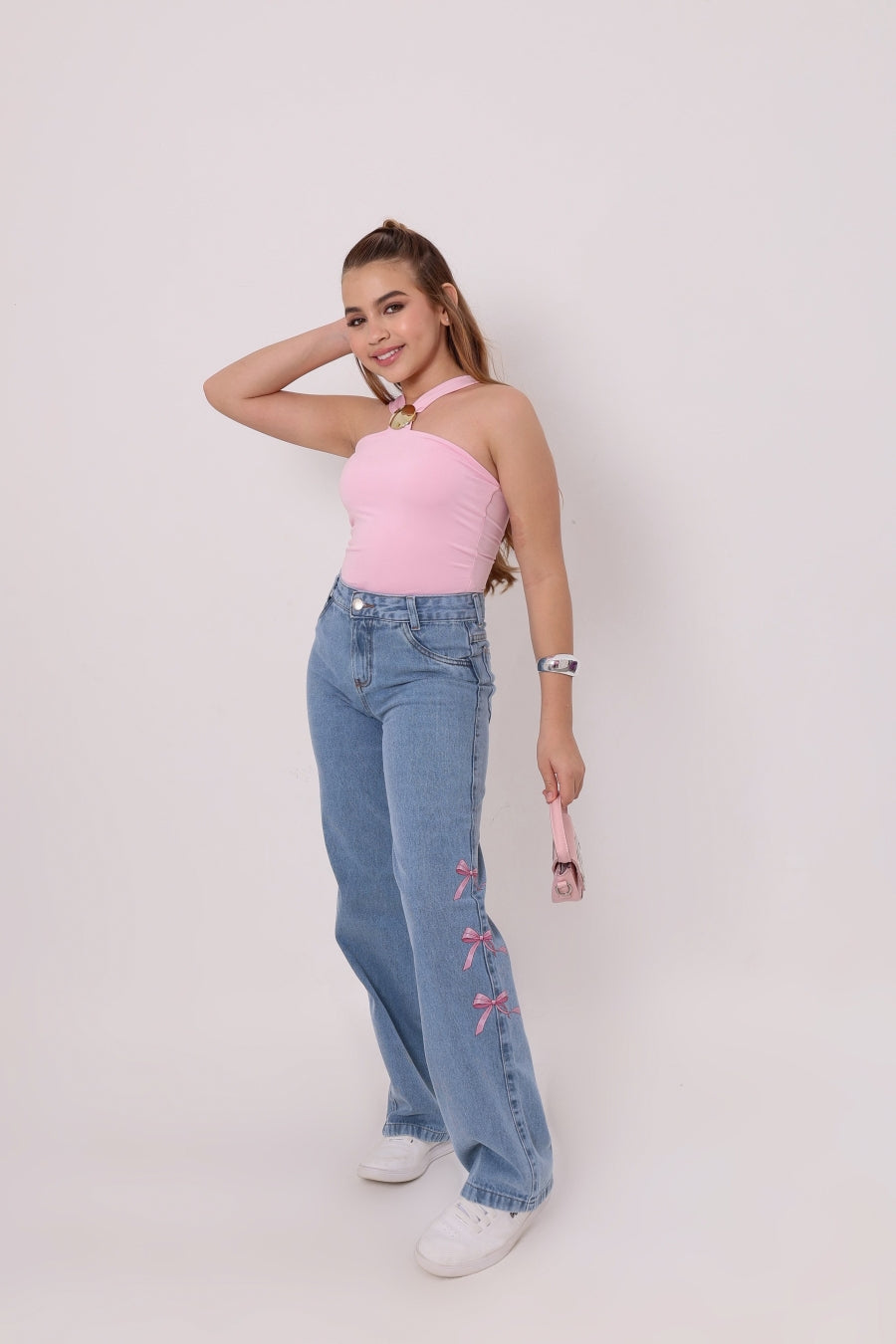 Calça Wide Leg Laços