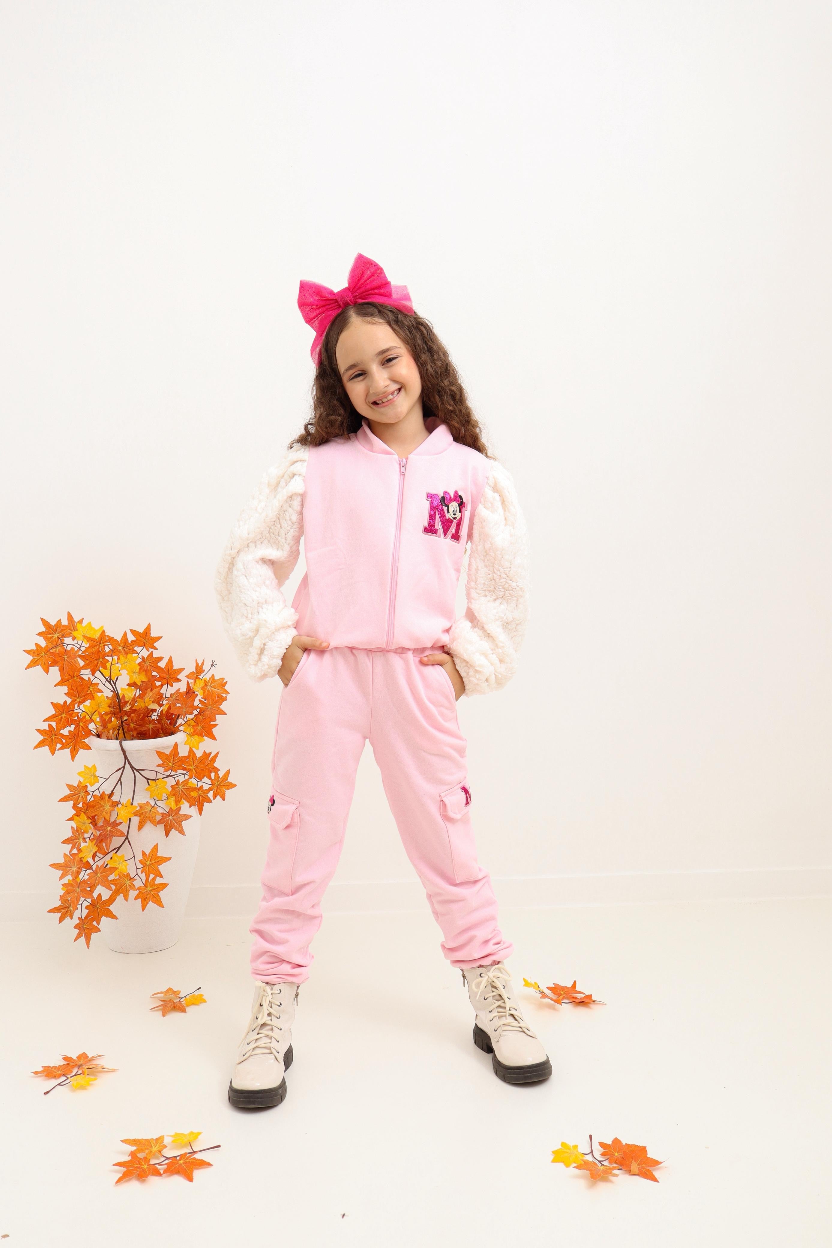Conjunto Moletom de zíper MINNIe rosa