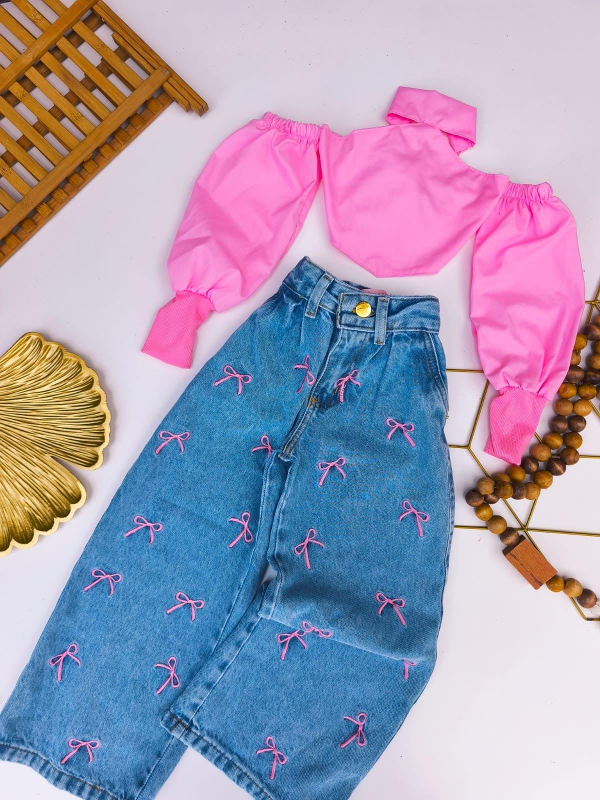 Calça jeans lacinho