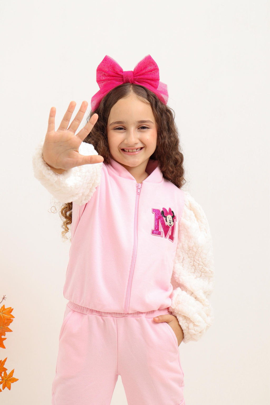 Conjunto Moletom de zíper MINNIe rosa