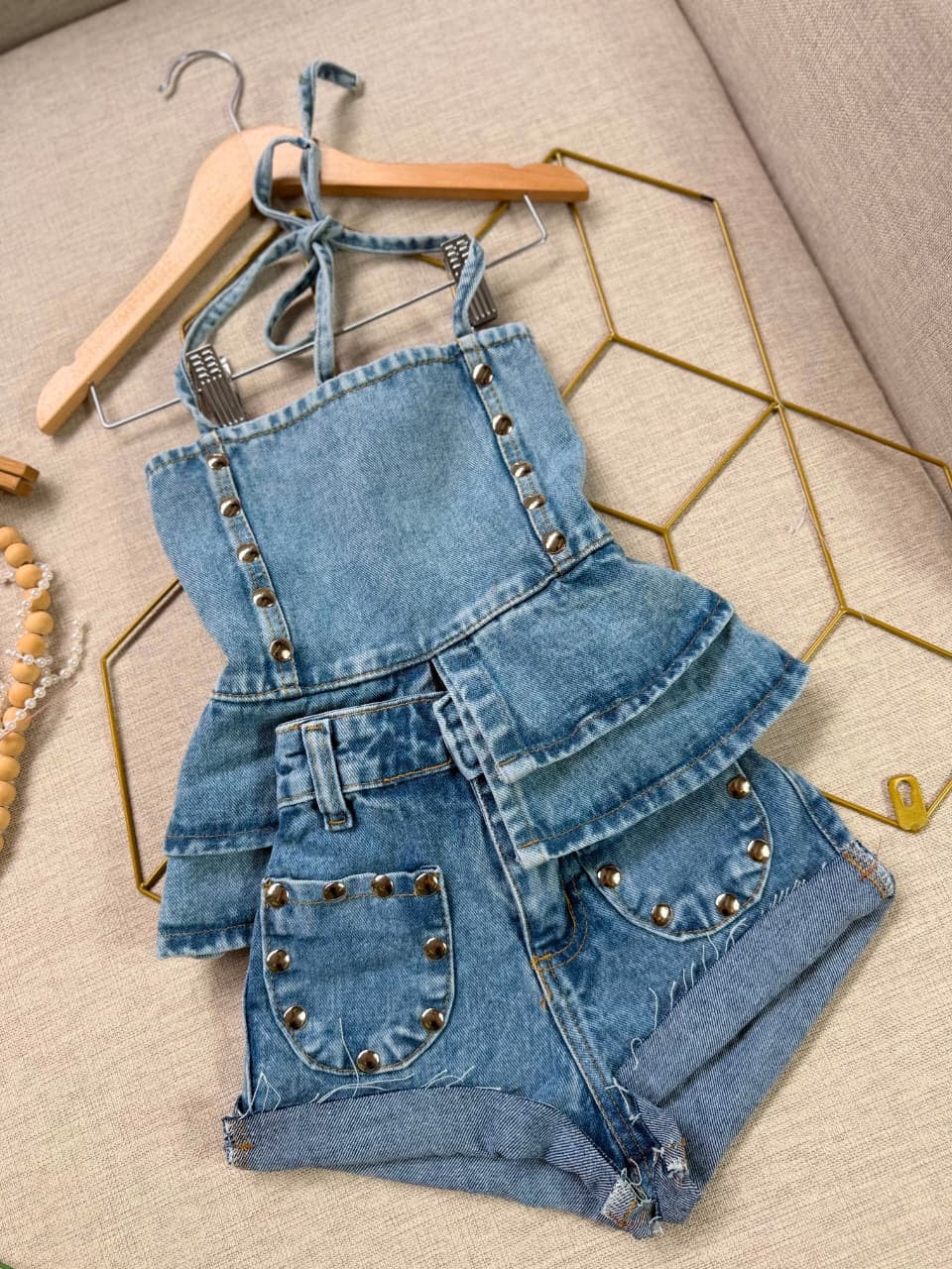 Conjunto jeans -Short + Blusa