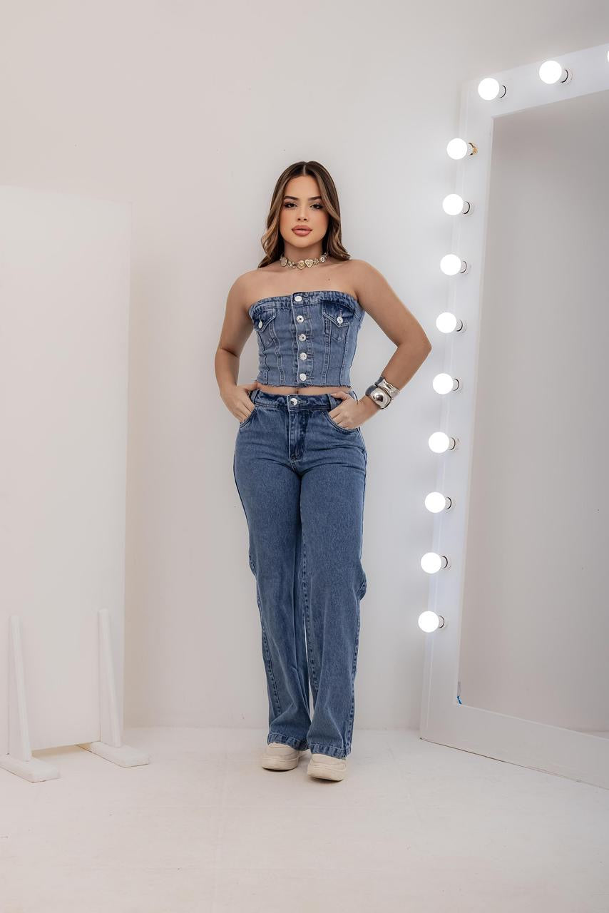 Calça Jeans Wide Leg Tradicional