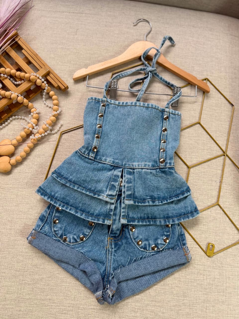 Conjunto jeans -Short + Blusa