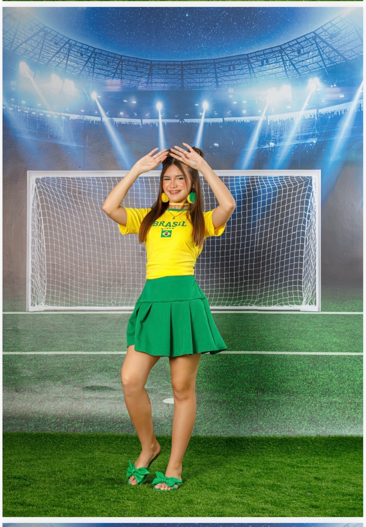 Combinadinho Brasil (Saia Verde com short por baixo)