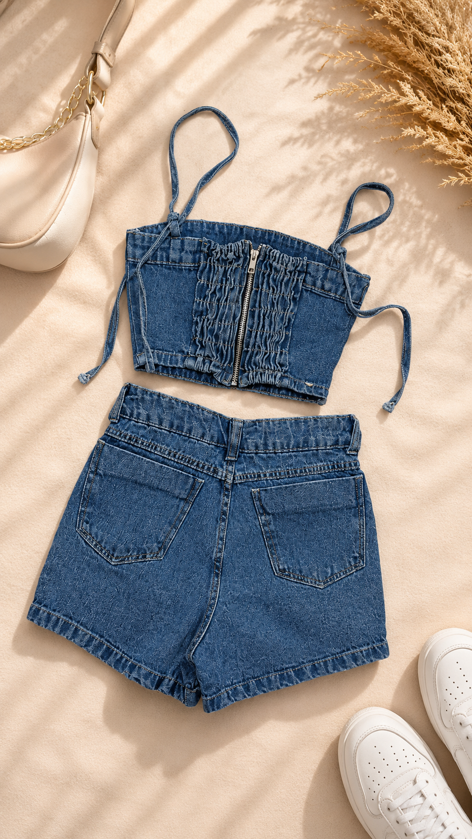 Conjunto Jeans Short-Saia Fivela | Cód. 0010