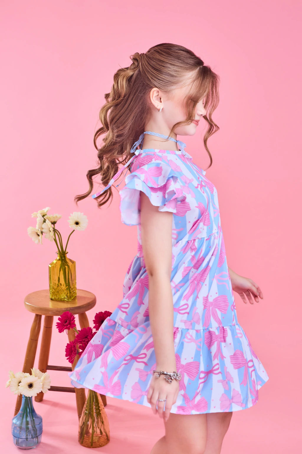 VESTIDO SORAIA LAÇO ROSA