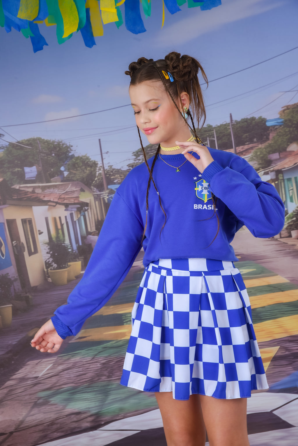 Conjunto Kiara Azul Brasil 🇧🇷💙