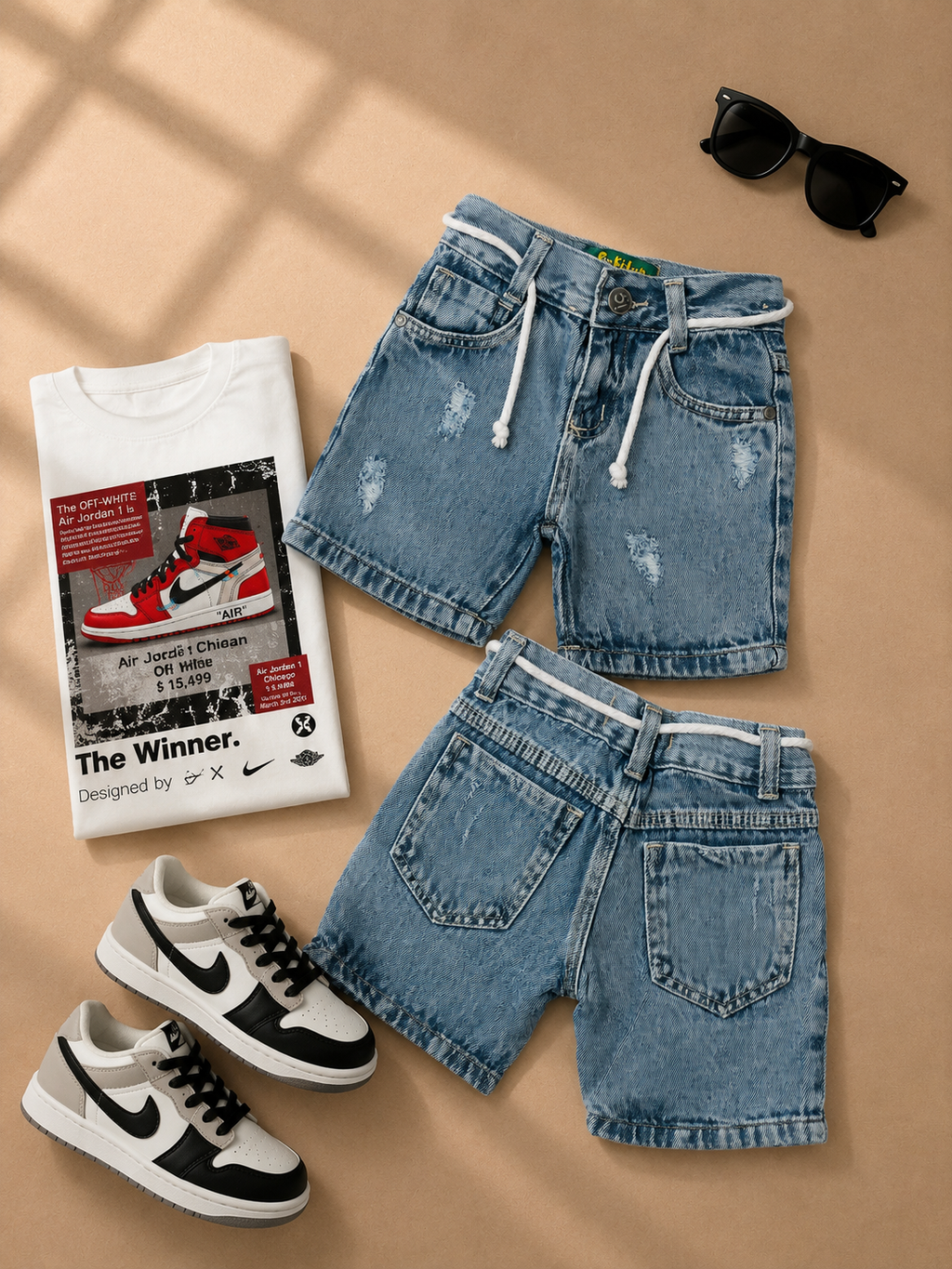 Bermuda jeans com regulagem na cintura