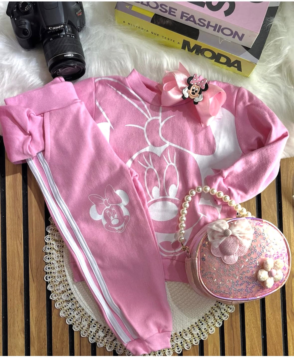 CONJUNTO ROSA MINNIE MOLETOM 🎀
