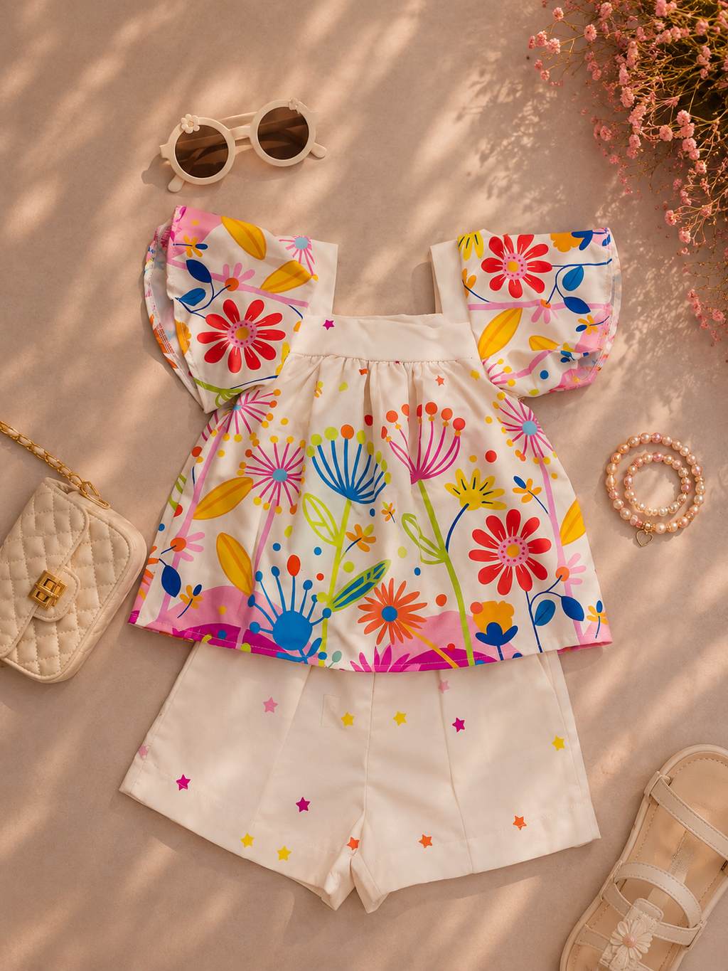 Conjunto  Mili Jardim Em Cores