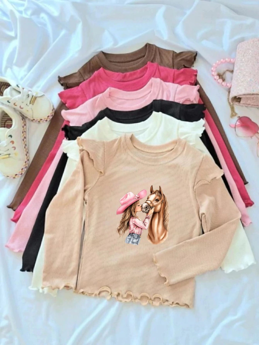 Blusa nude Manga Longa Pequena Boiadeira