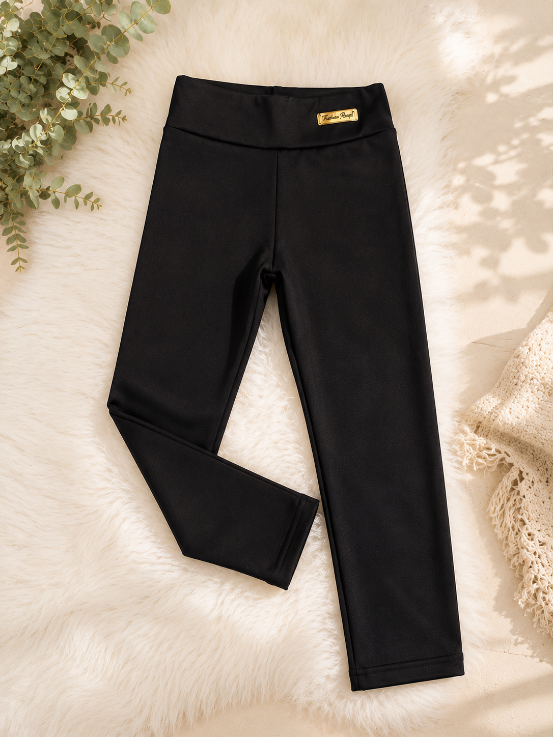 Legging JUVENIL preta SUPLEX  flanelada