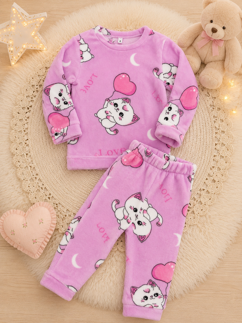 Conjunto Soft Peluciado Ursinho Rosa 🩷