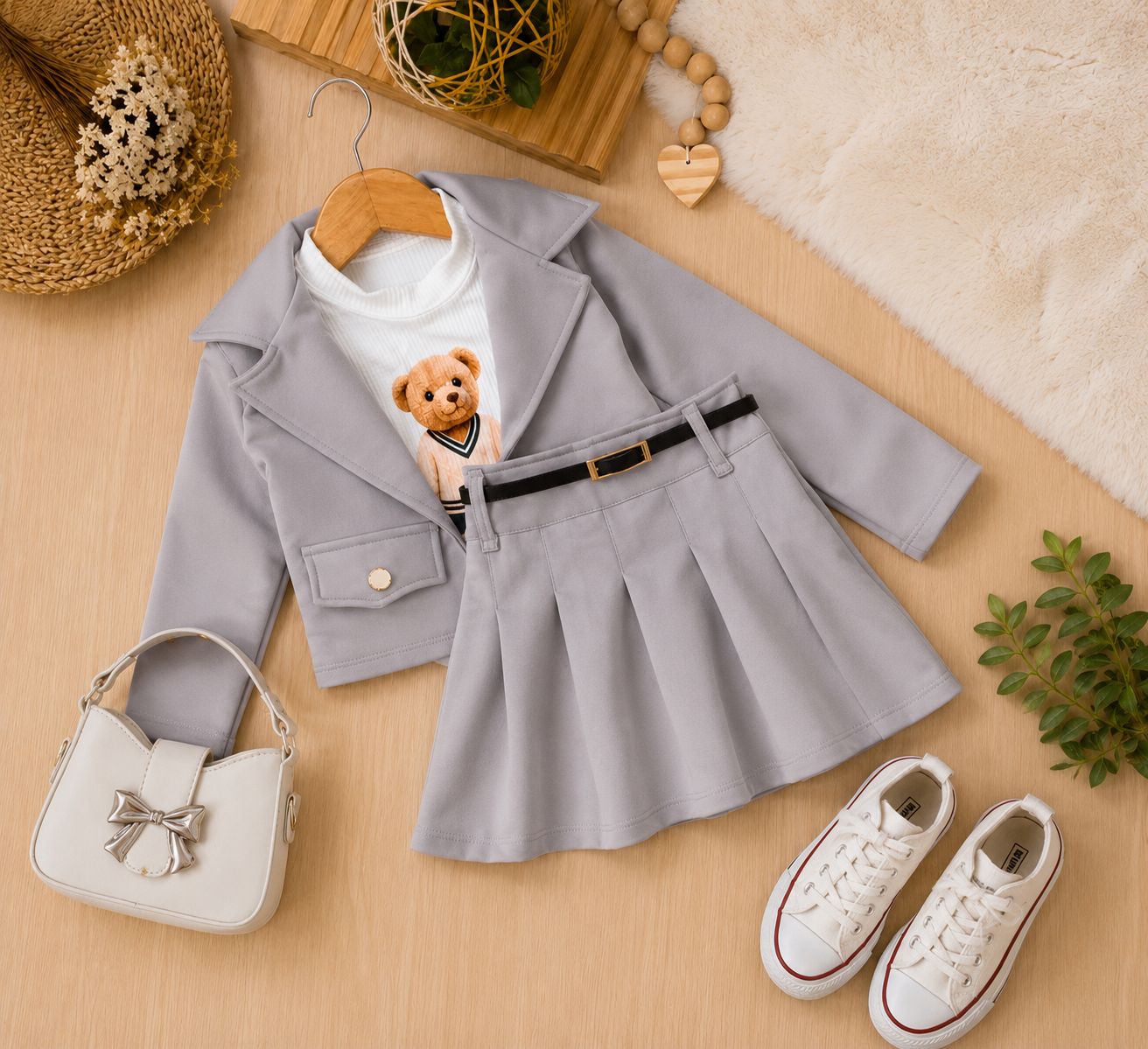 Conjunto Blazer + Short Saia- 3 cores
