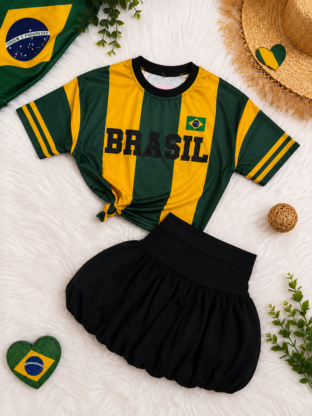 Conjunto teen Balonê Ariana Brasil (Preto)