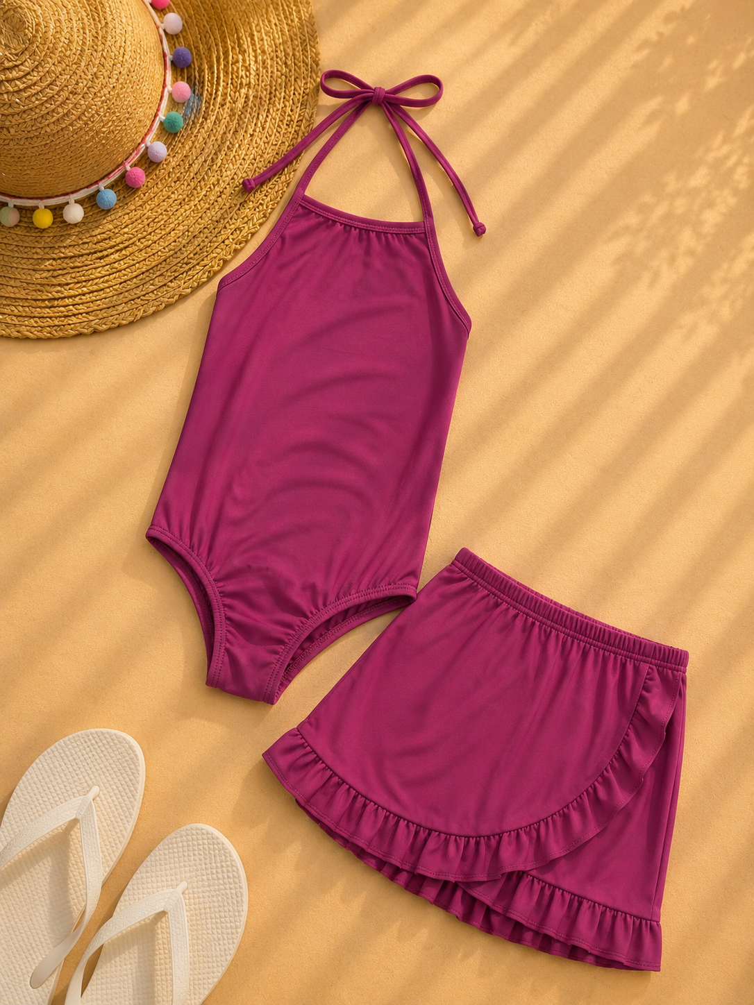 Maiô Infantil com Sainha – roxo