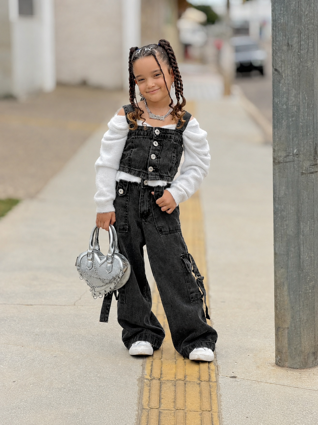CONJUNTO CARGO -regulagem na cintura -BLACK PRETO MARMORIZADO)