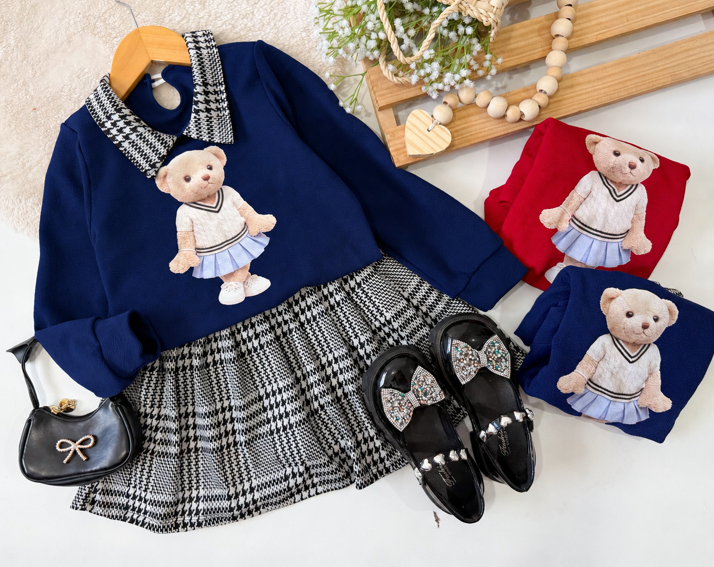 Conjunto Colegial Xadrez Ursinho