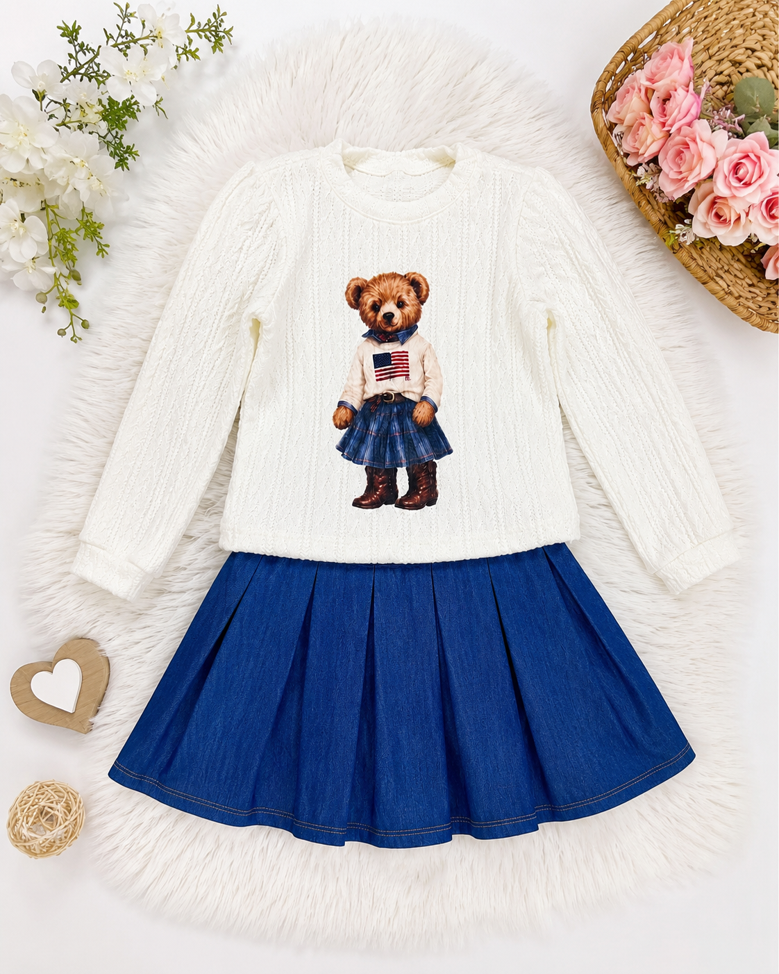 Conjunto tricô Ursinho Clara