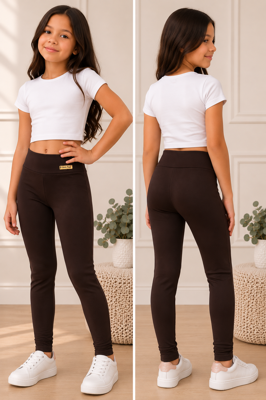 Legging JUVENIL marrom SUPLEX  flanelada