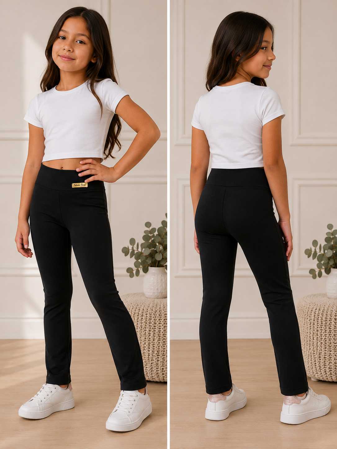 Legging JUVENIL preta SUPLEX  flanelada