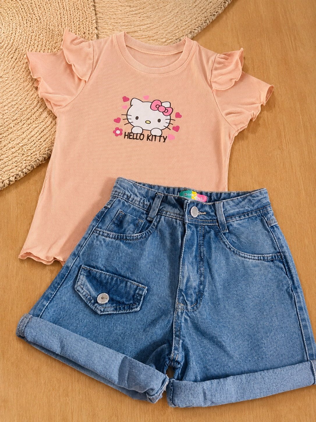 Conjunto - short jeans + blusa