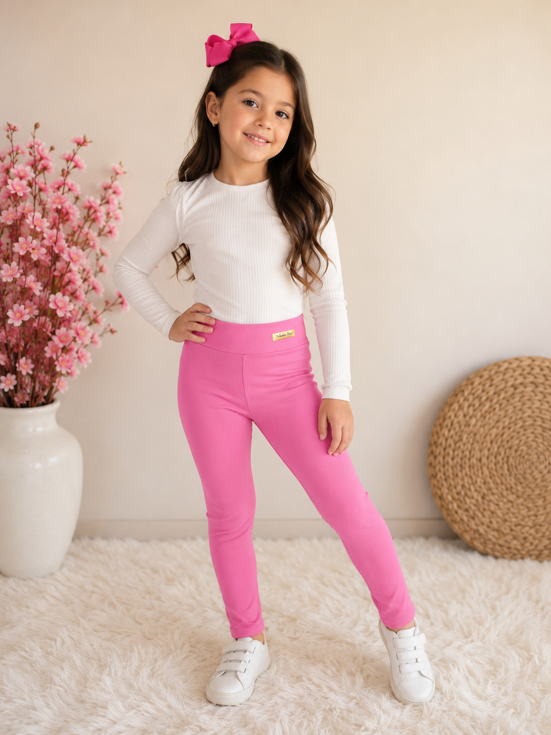Legging flanelada em suplex rosa
