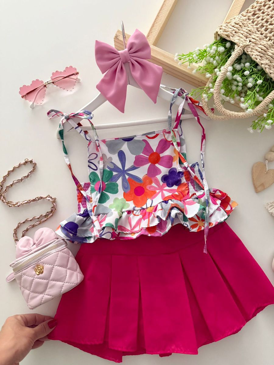 Combinadinho Peplum Lastex Anna (Floral)