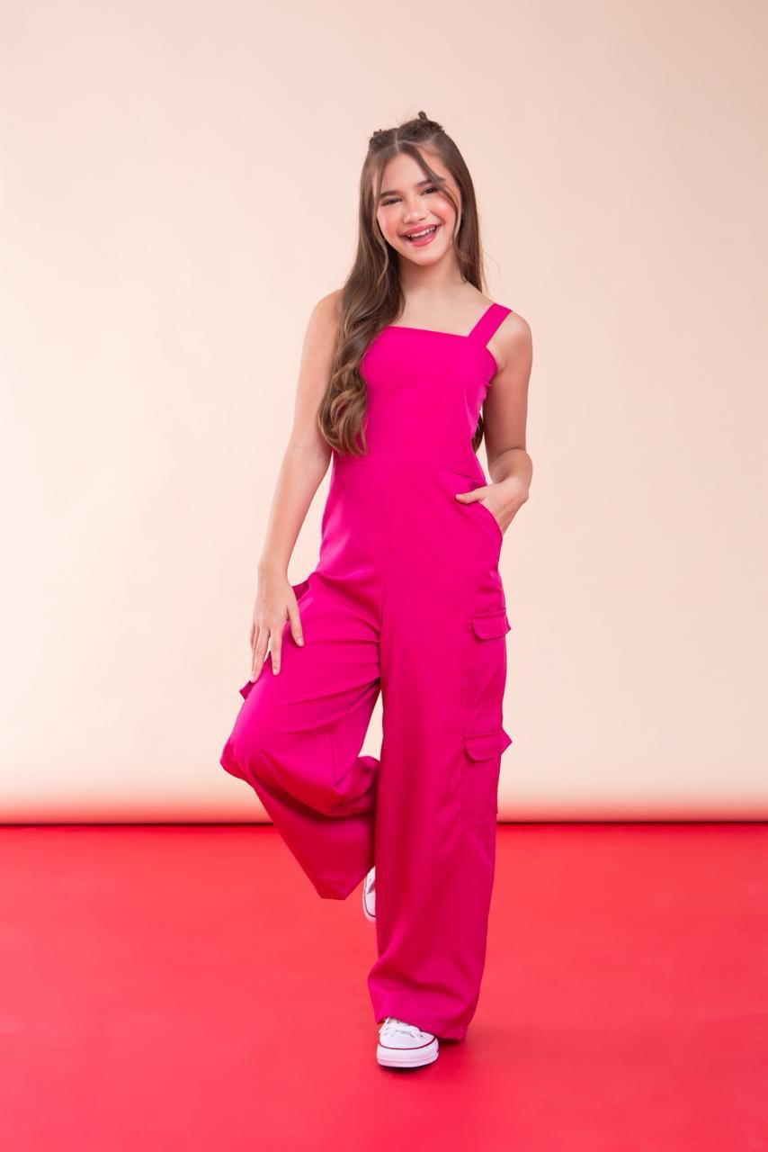 Macacão cargo rosa