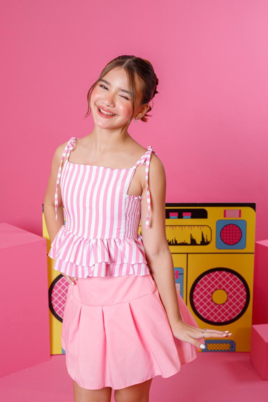 CONJUNTO PEPLUM LASTEX ANNA