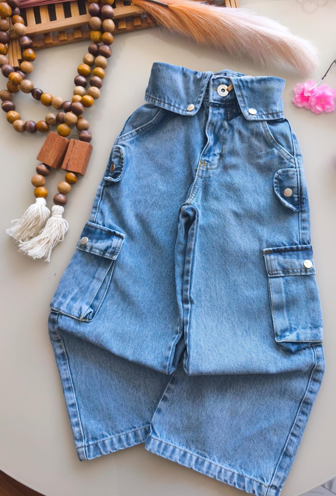 Calça jeans wid leg abas