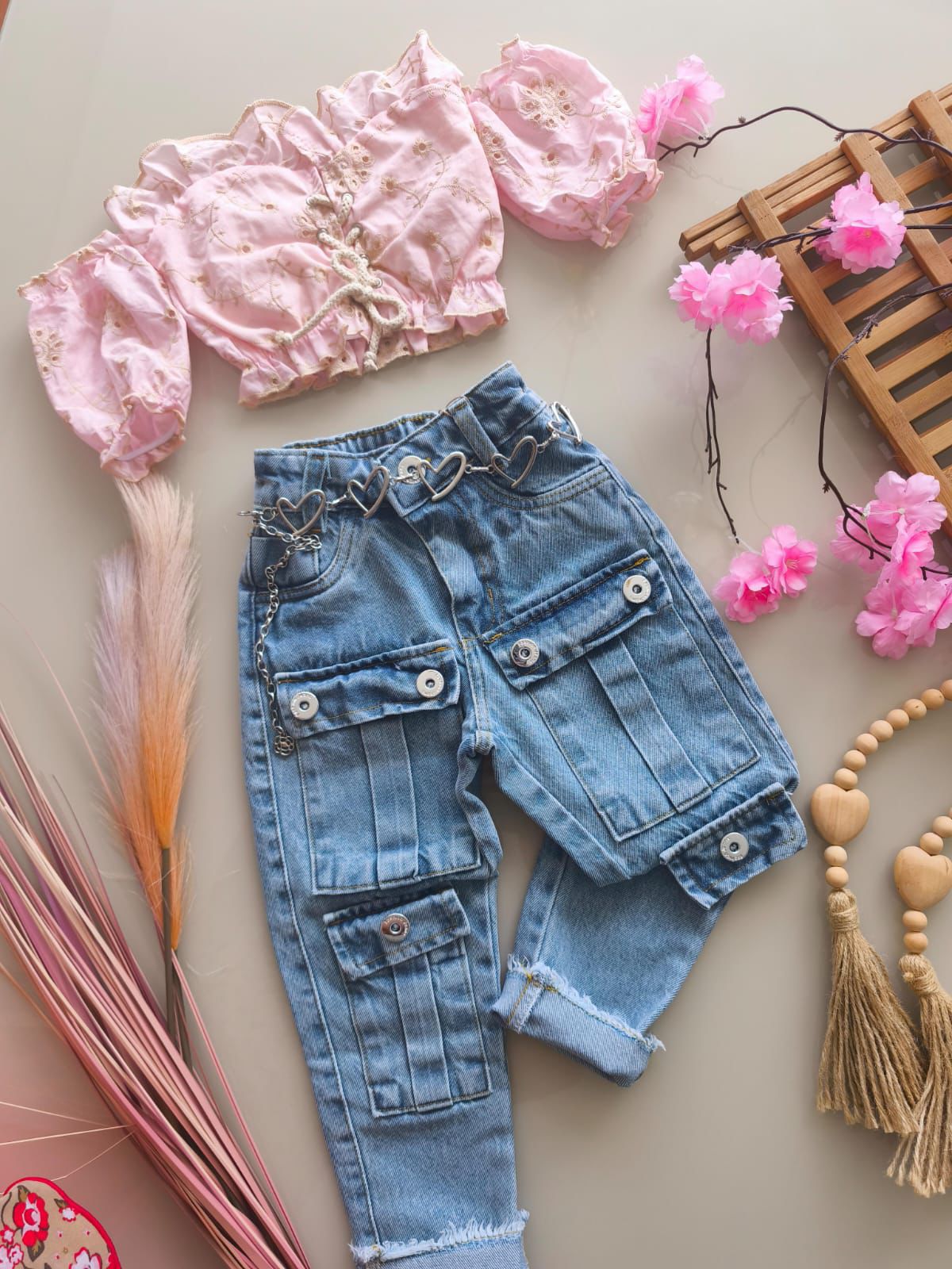 Calça jeans Wid MoM