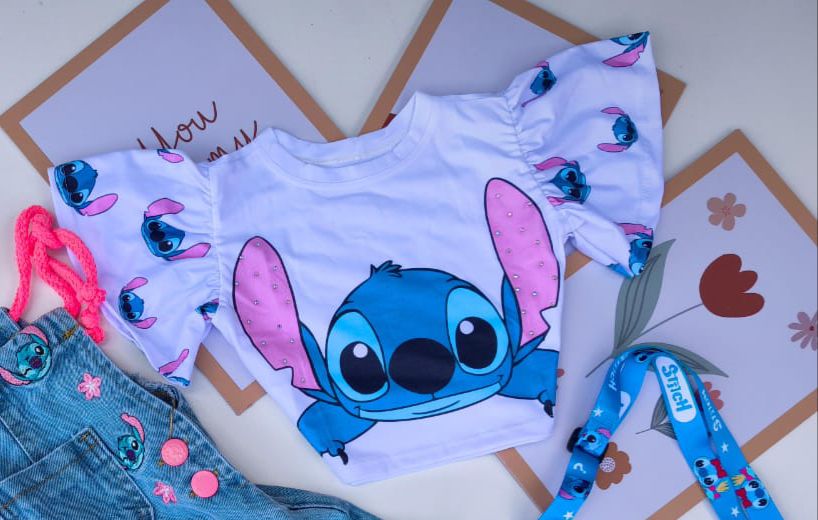 Blusa  godê Stitch rosto