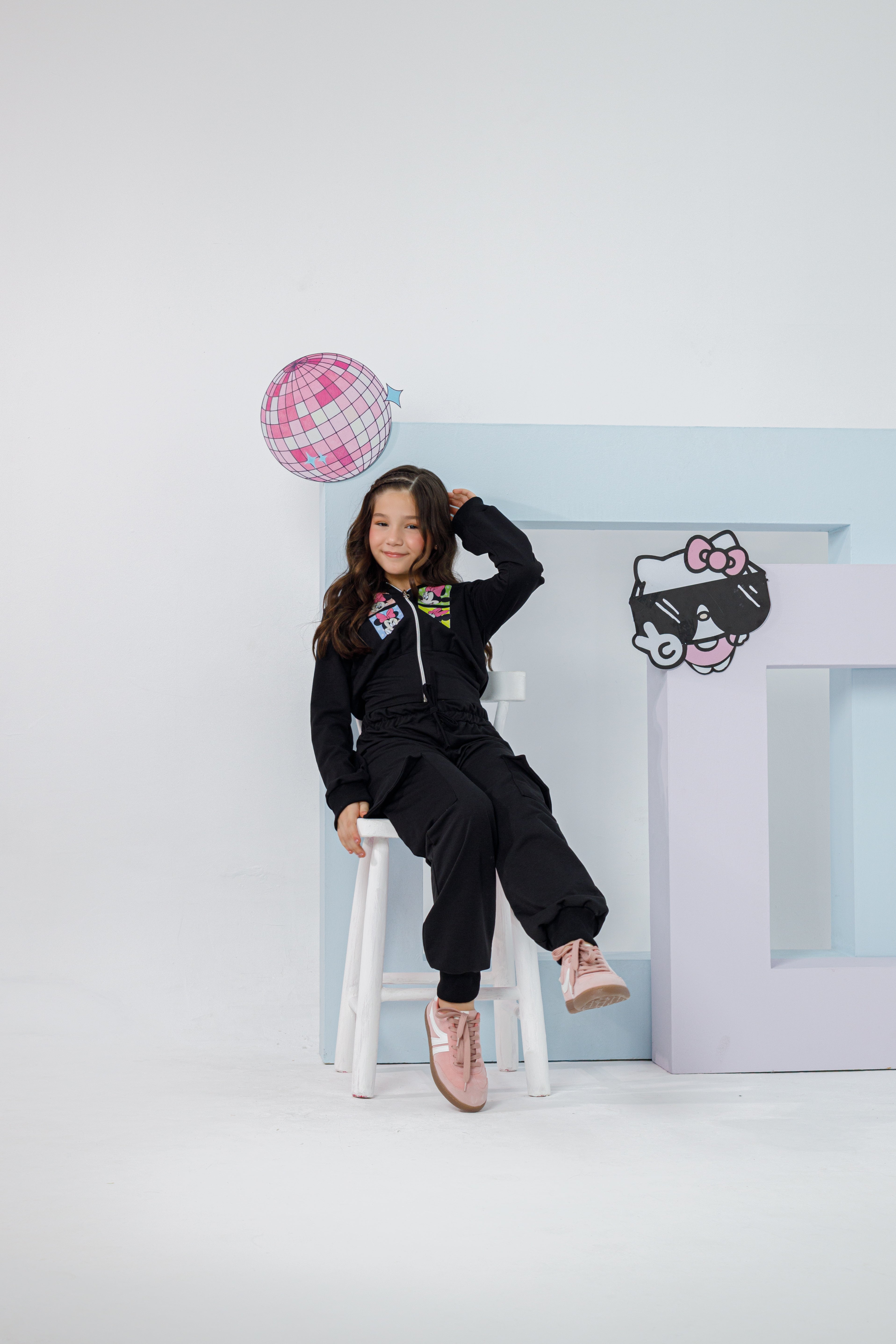 Conjunto minnie zíper preto