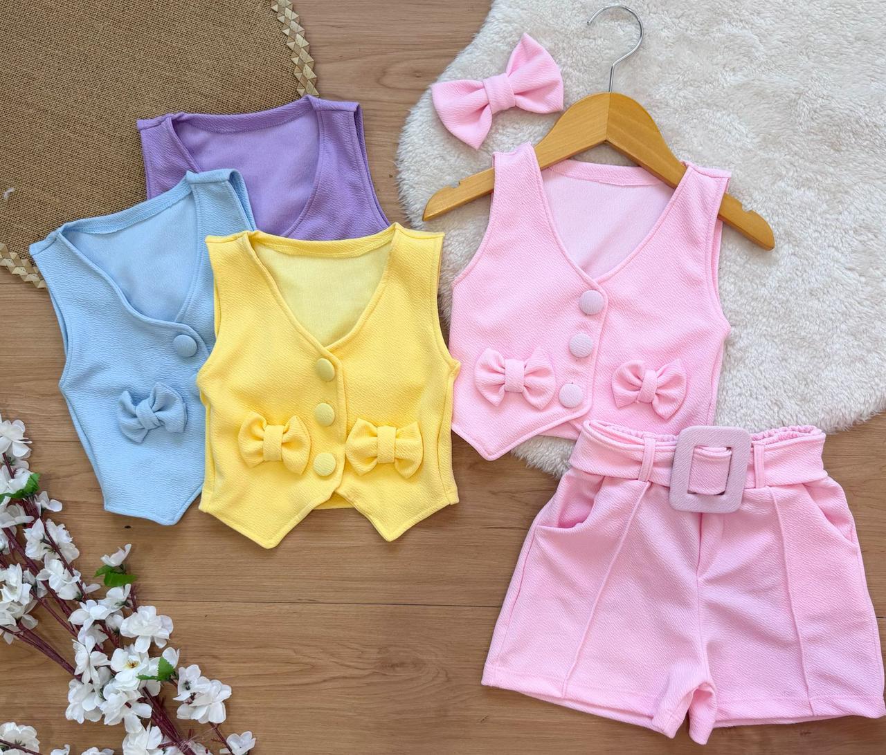 Conjunto colete laço