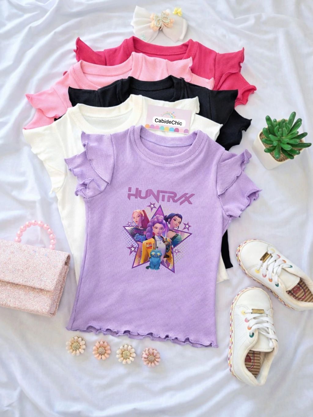 T-SHIRT LILÁS  MANGA DUPLA  HUNTRIX ESTRELA