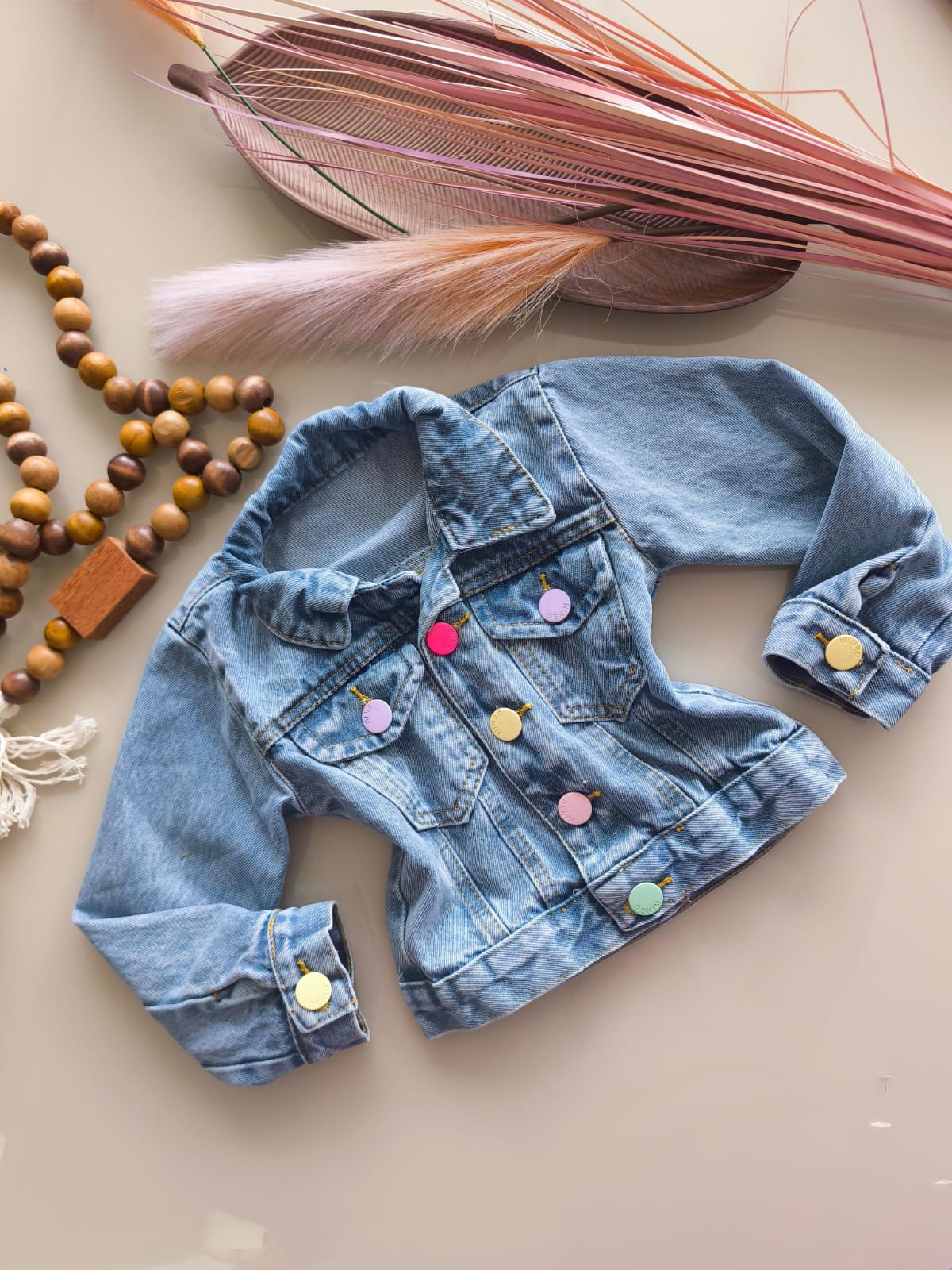 Jaqueta jeans  botões colors