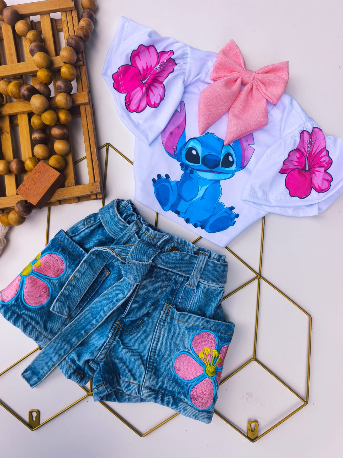 Blusa  godê Stitch flor