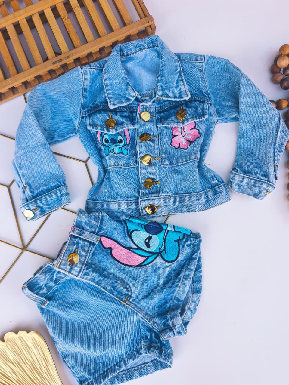 conjunto Stitch  - jaqueta e short