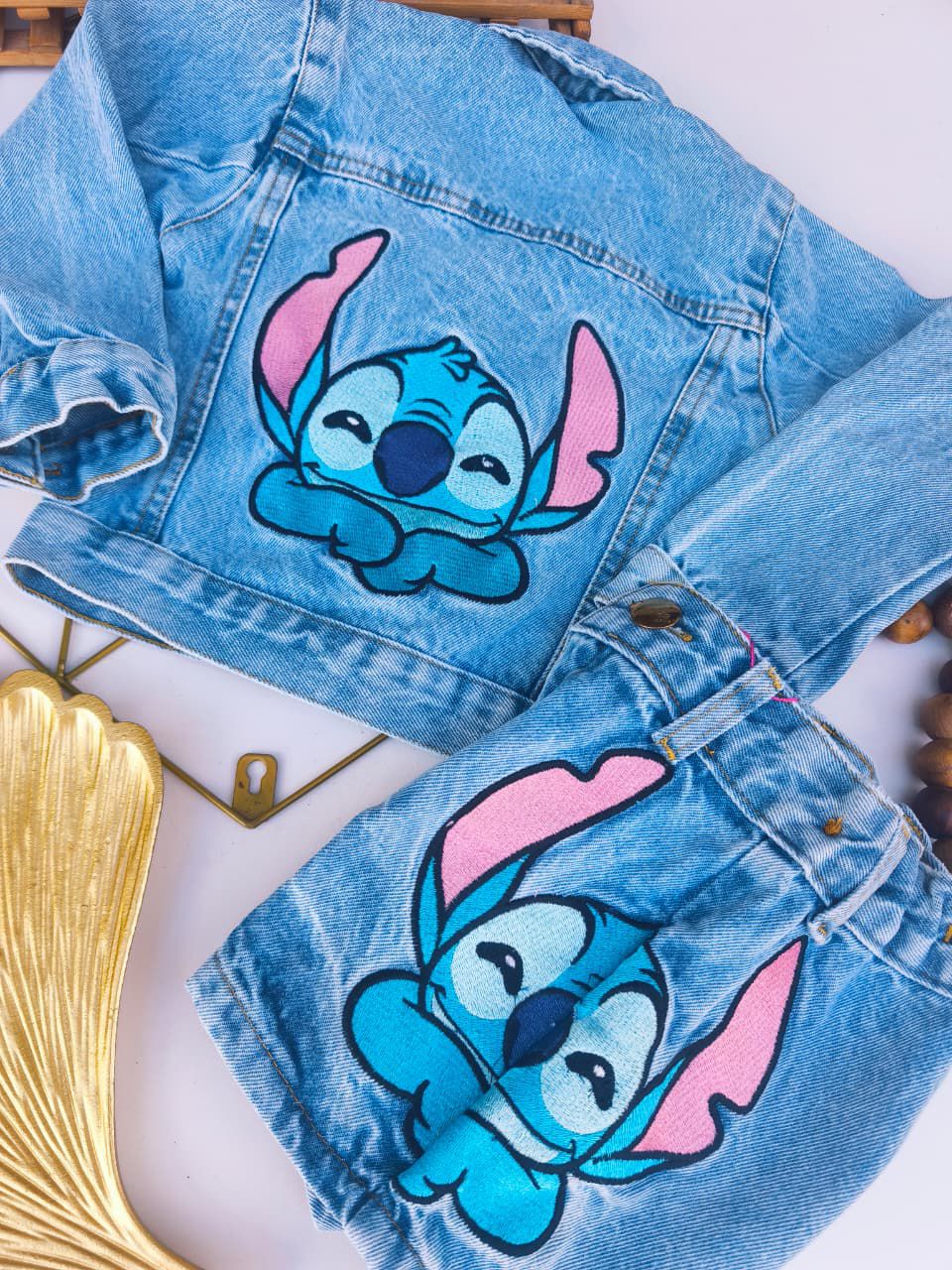 conjunto Stitch  - jaqueta e short