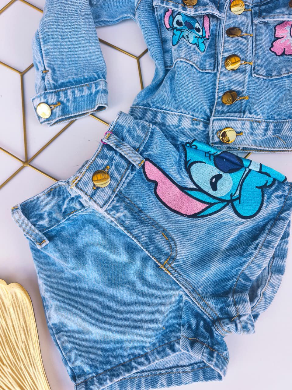 conjunto Stitch  - jaqueta e short