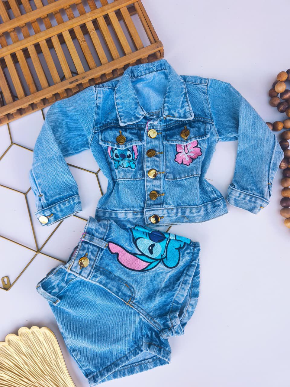 conjunto Stitch  - jaqueta e short