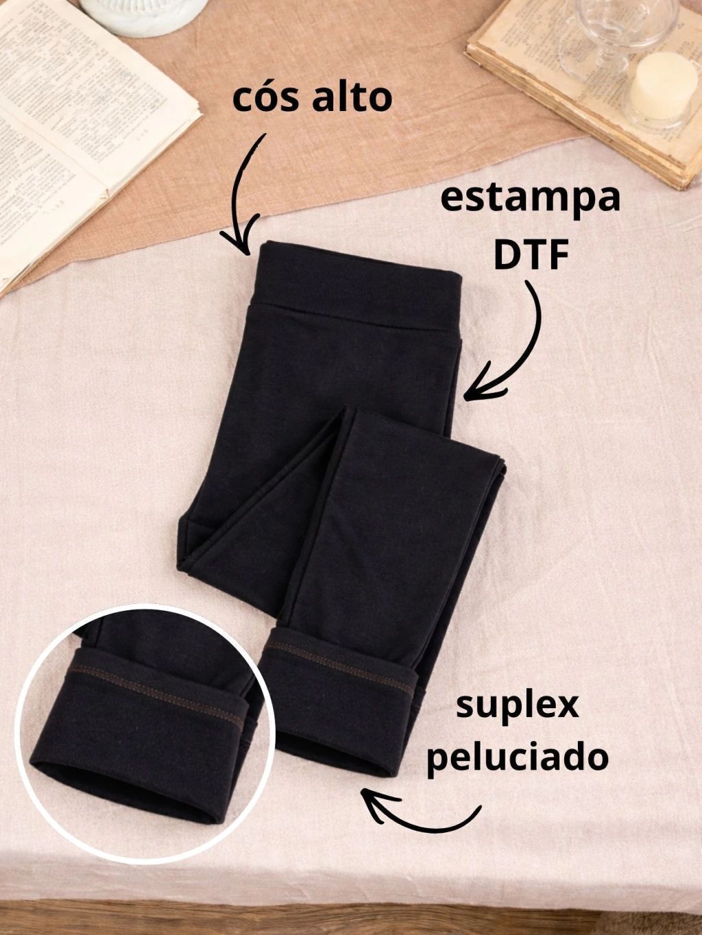 LEGGING PRETA SUPLEX FLANELADO