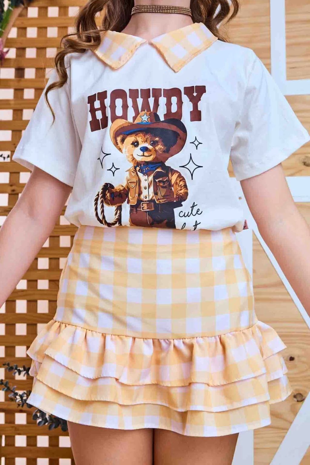Conjunto Cecília - Cowgirl  COM SHORT POR BAIXO